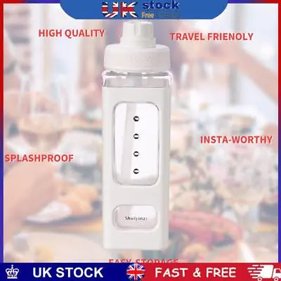 Water Bottle 23.6 Oz Large Capacity Bottle Straw & Lovely Sticker (White) • £7.79