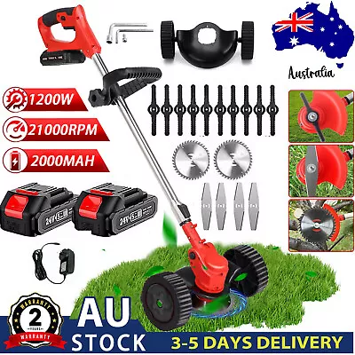 Cordless Grass Trimmer Electric Lawn Mower Whipper Cutter 2x Battery For Makita • $59.99