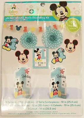 Disney Baby 10pc Mickey Mouse 1st Birthday Room Decorating Kit Party Decorations • $7.89