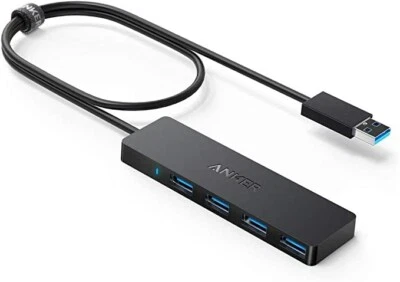 Anker 4-Port USB 3.0 Hub Ultra-Slim Data USB Hub With 2 Ft Extended Cable [Char • $34.80