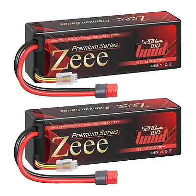 2x Zeee 5200mAh 100C 11.1V Deans Hardcase 3S LiPo Battery For RC Car Truck Boat • $50.86