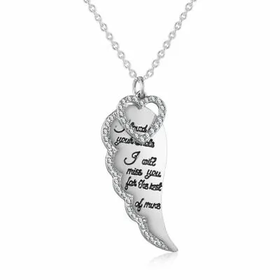 Elegant 925 Sterling Silver Charm Angel Wings New Fashion Jewelry Necklace  • $15.74