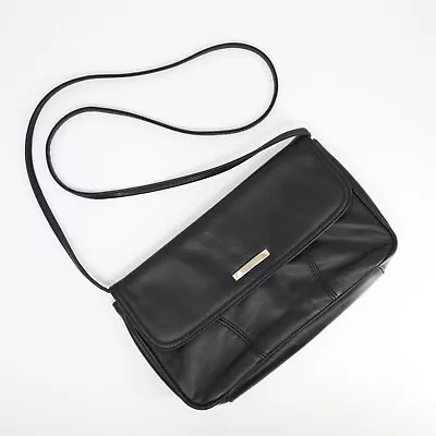 Vintage Cabin Creek Crossbody Handbag Clutch Black Leather Purse Convertible Bag • $14.96