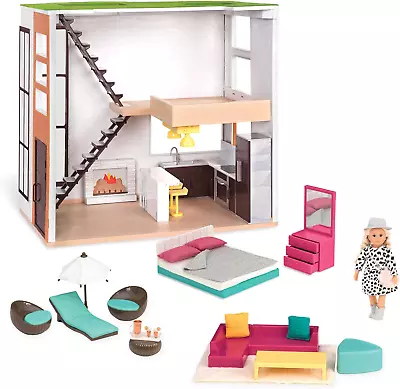 Dolls – Living Room Kitchen Bedroom Outdoor Patio Loft – Dollhouse & Acces... • $59.98