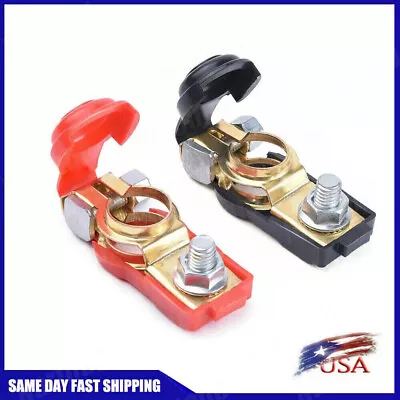 2 Pcs Car Battery Terminal Connector Post Positive+Negative Poles Heavy Duty • $10.49