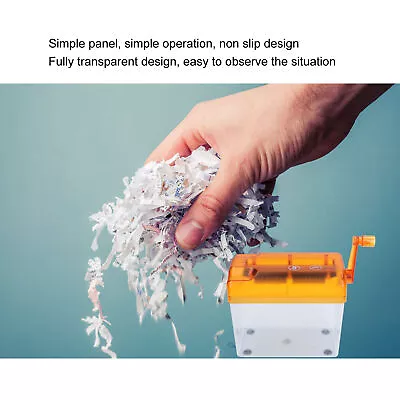 Portable Shredder Manual Paper Shredder Compact Structure For Home For School • $28.49