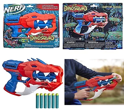 Nerf DinoSquad Raptor-Slash Dart Blaster 6-Dart Rotating Drum Slam Fire Gun Toy • $49.50