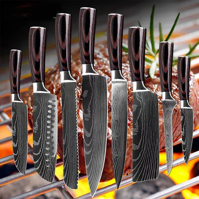 $20.99 • Buy Japanese Damascus Steel Chef Knife Professional Hardened Kitchen Knives Cut AUS