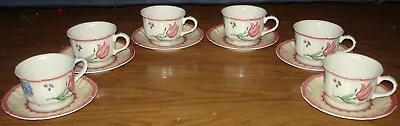 Villeroy & Boch Jardin D Alsace Fleur Cups & Saucers Set Of 6 • $84.99