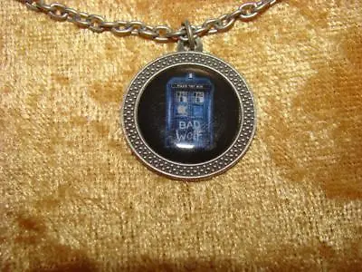 Doctor Who Tardis Charm & Silver Plated  24  Necklace New Last One Left • £9.60