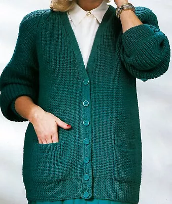 KP056. Knitting Pattern. Ladies Fisherman's Rib Cardigan. Paper Copy. DK • £3.50