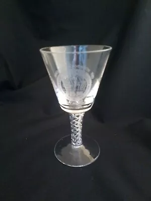 Signed Hand Blown Glass With Air Twist Stem Brotherhood Magicians • £26