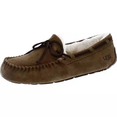 Ugg Womens Dakota Brown Suede Moccasin Slippers Shoes 7 Medium (BM) BHFO 4275 • $31.99