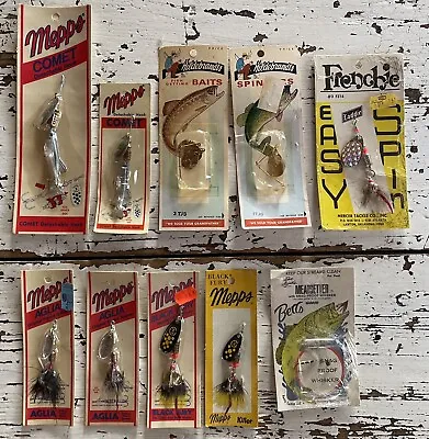 Vintage New/Old Stock Fishing Lures Spinner Mepps Comet Aglia Black Fury Minnows • $65