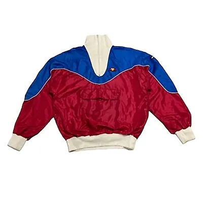 Ellesse Nylon Half Zip Jacket | Vintage 90s Sportswear Red Blue White VTG • $48.29