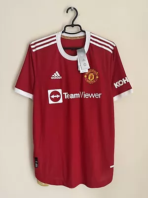 MANCHESTER UNITED 2021 2022 #02 PLAYER ISSUE FOOTBALL SOCCER JERSEY ADIDAS Sz L • $54.99