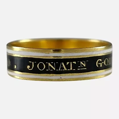 George III 22ct Gold And Enamel Memorial Ring - 1795 • $2456.41