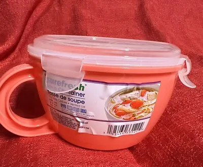 Soup Mug Microwave Safe Steam Release Lid 4 Cups Capacity Lunch Travel • $7.99