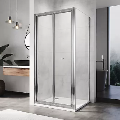 Bi Fold Shower Enclosure Door With Magnetic Stripe Wet Room Glass Screen Cubicle • £107.99