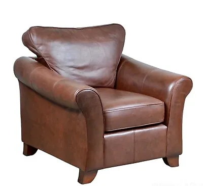 £650 • Buy  British M&s Abbey Brown Leather Armchair / 3 Seater Sofa Available