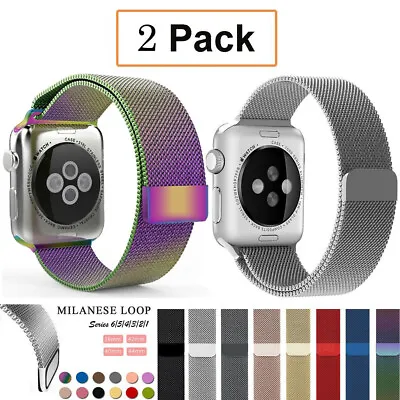 $7.99 • Buy Magnetic Milanese Loop Wristwatch Strap For Apple Watch Series 7 SE 6 5 40 44mm