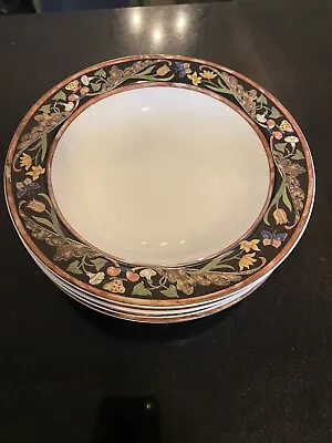 4 Villeroy & Boch Intarsia Rimmed Soup Bowls Ch6548 • $199.95