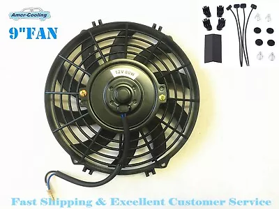 2 X 9''inch Fan Universal Electric Radiator Cooling Slim Push Pull Mounting Kit • $39.99