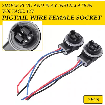 2x 3157 3357 4157 3057 3457 LED Bulb Brake Turn Signal Light Socket Harness Wire • $10.49