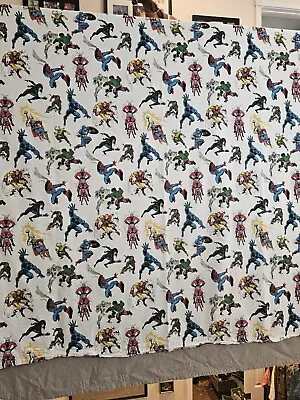 Pottery Barn  Marvel Comics Superhero Full  Flannel Flat Sheet Hulk Spiderman + • $12.99