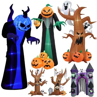 Large Inflatable Halloween Pumpkin Ghost Blow Up With LED Lighted Outdoor Decor • £28.95