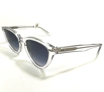 Morgenthal Frederics Sunglasses 107 GARBO Crystal Clear Cat Eye Blue Lenses • $64.99