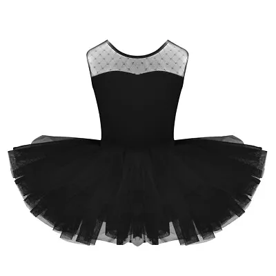 Kids Girls Princess Ballet Tutu Dress Leotard Skirted Ballerina Show Dancewear • $22.99