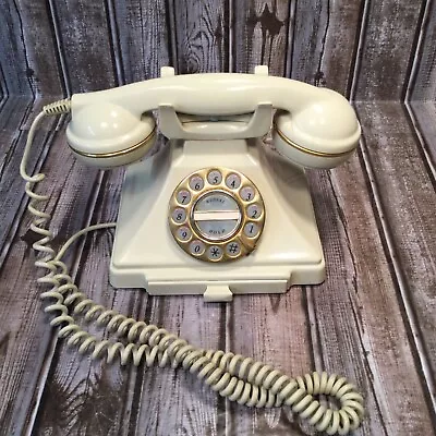 Retro Push Button Dial Classic Phone (White Telephone Phone) Microtel 944 Works • $15