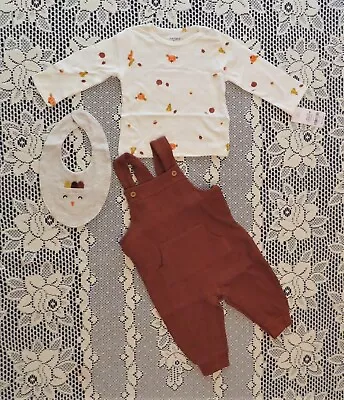 Baby Boy Carter's Thanksgiving Tee Coveralls & Bib 3-Piece Set Size 9 Mos NWT • $11.38