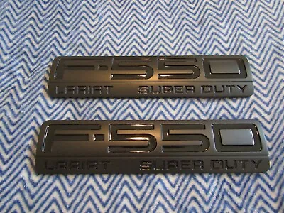 2x BLACK FOR 2005 2006 2007 2008 2009 2010 F550 LARIAT FENDER TAILGATE EMBLEMS • $31.99