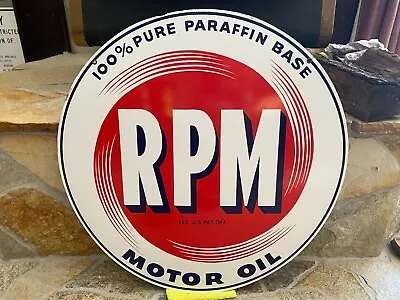 Vintage~ Authentic Original~ 30  Porcelain Rpm Motor Oil Sign~ Minty Nice Sign!  • $3248.95