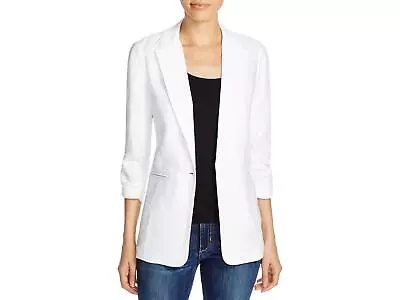 Women's MICHAEL Kors Linen Shirred Sleeve Boyfriend Jacket WHITE Size 10 • $29.67