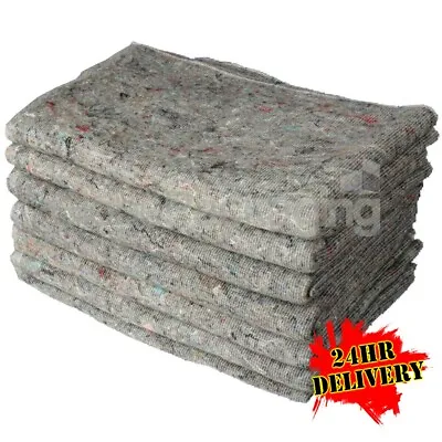 10 X PREMIUM TRANSIT WOOLEN FABRIC REMOVAL BLANKETS FURNITURE MOVING 200x150cm • £27.98