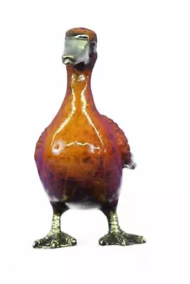 Bronze Sculptur French Art Deco DUCK Bookend Book End Bird Bronze Painted Marble • $422.87