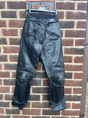 DAINESE Ladies Leather Motorcycle Trousers Jeans Size 8 In Perfect Condition • £45