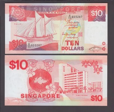 Singapore P.20 10 Dollars Ship Pfx E/58 UNC  We Combine 2006 • $14