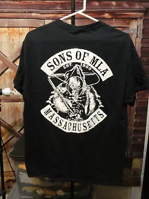 Massachusetts Lobstermans Assn Biker Style Graphic T~Rockers~EUC~Creepy Lobsta • $24.98