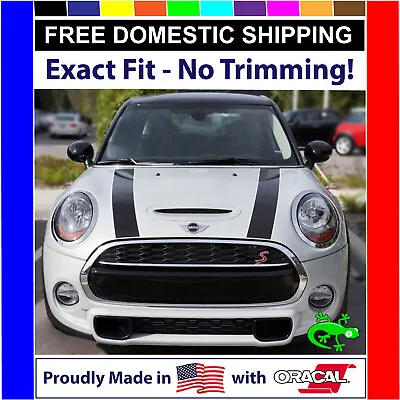 Black With Custom Color Border Hood Stripes For Your Mini Cooper  2014 - Current • $39