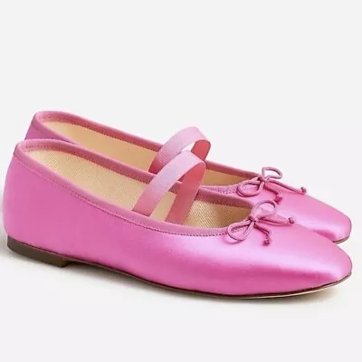 J.Crew Mary Jane Ballet In Satin Size 8.5 • $145