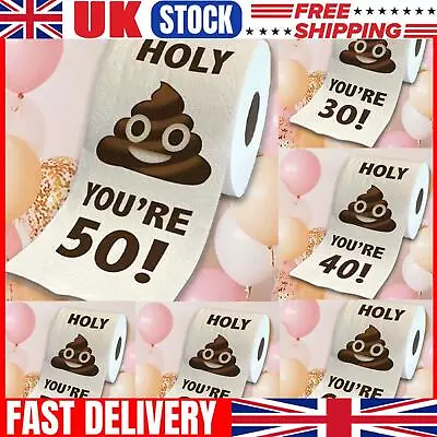 Funny Toilet Paper Roll Birthday Decoration 30th-60th Gifts For Womens Mens NEW • £7.98