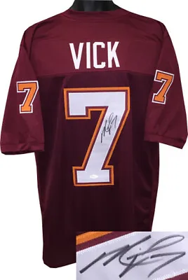 Michael Vick Signed Maroon TB Custom Stitched College Football Jersey #7 XL- JSA • $134.95