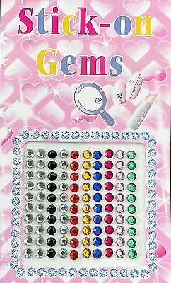 Self Adhesive Craft Gems - Pack Of 100 Stick On Gem Stones In Assorted Colours • £0.99