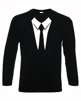£9.99 • Buy Mens Long Sleeve T Shirt Fancy Dress For Men Funny Shirt And Tie Outfits Suit