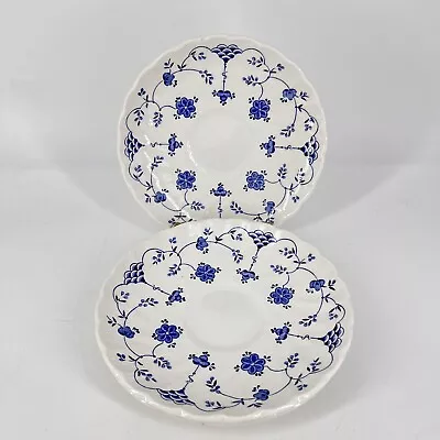 Vintage Myott Finlandia Staffordshire Ware England Pottery Blue White Saucers 3 • $27.11
