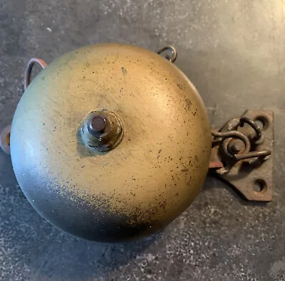 Antique Mechanical Brass 4  Doorbell W/ Wall Bracket Or Vintage Boxing Ring Bell • $60